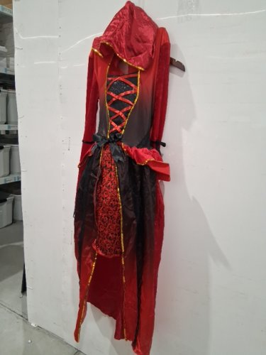 RED RIDING DRESS WITH HOOD - LARGE (12-14) - RED AND BLACK (STYLE: 12863 L) image 2