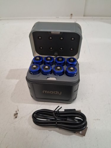 8PK MIADY LITHIUM RECHARGEABLE AA BATTERIES WITH CHARGING CASE - GREY (MODEL: TF-CD-066CE) image 2