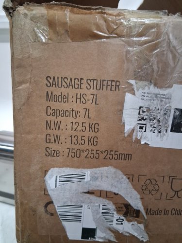 HORIZONTAL MANUAL SAUSAGE STUFFER WITH 5 FILLING NOZZLES - 7L/15LBS - STAINLESS STEEL (MODEL: HS-7L) image 7