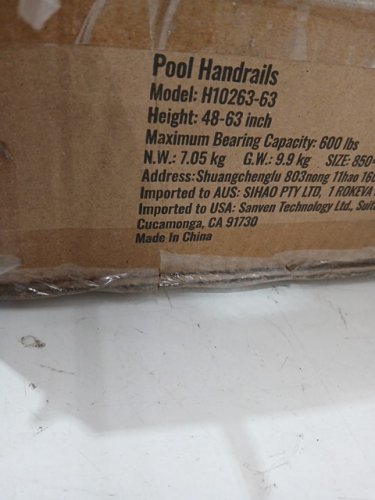 VEVOR HOT TUB HANDRAIL - 600LBS CAP -  48" - 63" - STAINLESS STEEL/Black (MODEL: H10263-63) image 3