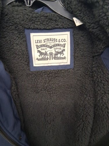 men's levi stauss & co soft shell sherpa insulated lined hooded bomber jacket - extra  large - navy (style: lm1rp593) image 3