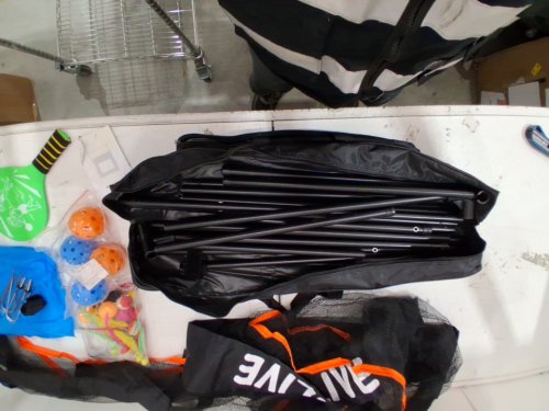 kikilive multipurpose indoor & outdoor pickleball /badminton net with accessories & carry bag - black /orange image 3