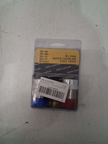 orion motor tech high/low pressure quick coupler AC Hose Fitting Connectors - 1/4" - silver/red/blue (model: R134a) image 2