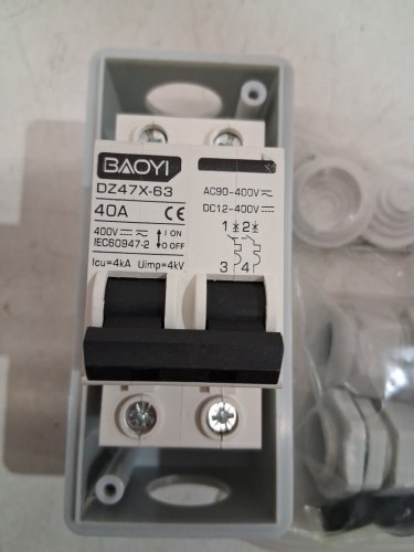 BAOYI SOLAR PANEL DISCONNECT SWITCH WITH COVER - 40A  AC 90-400V DC 12-400V - WHITE (MODEL: dz47x-63) image 3