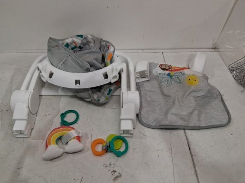 infant's bright starts playful paradise learn-to-sit floor seat - 4 to 12 months - grey (model: 12956) image 3