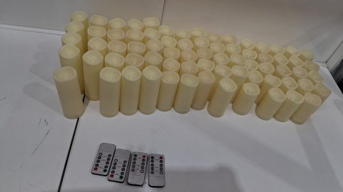 76PC Flameless candles with remote control - 6"/5"/4" - warm white/cream image 3