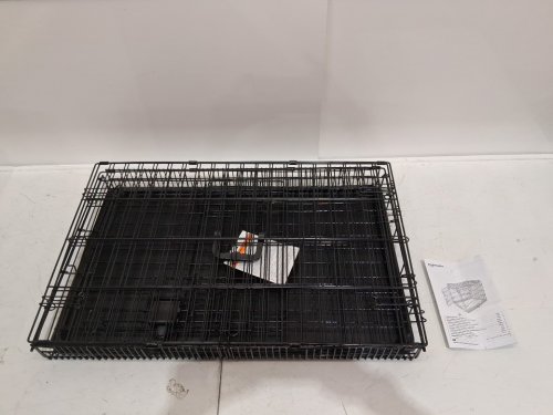 amazon basics double door foldable Metal Wire Dog Crate with Tray - 30" x 19" x 21" - black (model: 9001N-30b) image 4