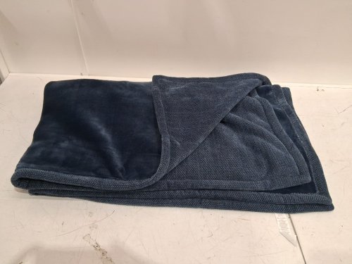 fuzzy throw blanket - 57.5" x 67.5" - navy blue (model: 1901562) image 4