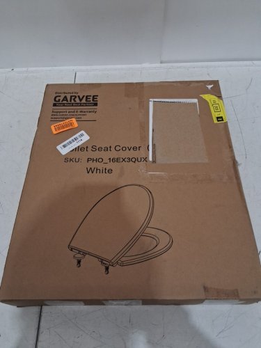 Garvee Round Toilet Seat with Soft Close - 14.5" x 16" - white - (model: pho-16ex3qux) image 2