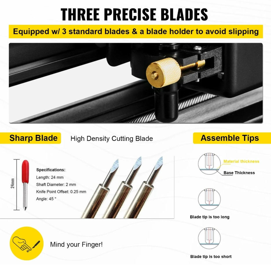Vevor vinyl cutter/plotter with adjustable speed + floor stand and accessories - Max cutting width 30.7" thickness 0.04"(1mm) - 34" (model: sk-870l) image 3