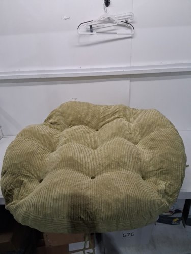 higogogo papasan chair cushion with tufted corduroy cover - 48" - green image 2