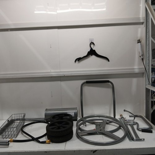 portable Hose Reel Cart/trolley with Storage Basket - Holds Up to 300ft of 1/2’’ Hose - grey (model: alq-300) image 3