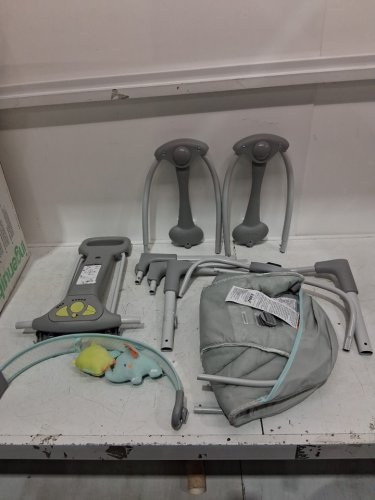 INGENUITY BRIGHT STARTS  *battery operated* SWING 'N GO SWING WITH MULTIPLE SOUNDS/SWING SETTINGS, 20LBS CAPACITY  - HUGS & HOOTS - GREY/TEAL/WHITE (MODEL: 10247-ES) image 3