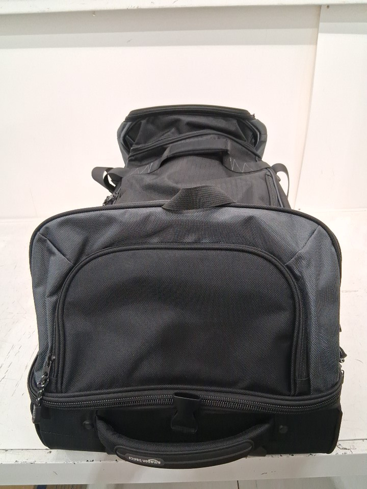 AMAZON BASICS RIPSTOP ROLLING TRAVEL LUGGAGE DUFFLE BAG WITH WHEELS - 30" - BLACK/GREY - (MODEL: B06ZY791T4) image 5