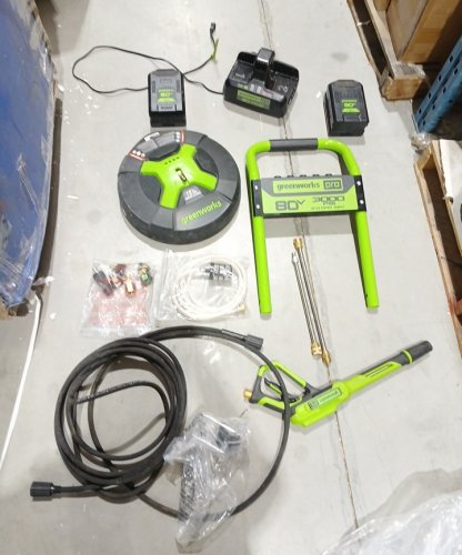 Greenworks Brushless Pressure Washer with batteries and charger - 80V - 3000PSI - Green (Model: PW80L42CO) image 3
