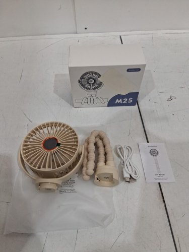 Portable Stroller Clip on Fan with LED Display - BEIGE (model: m25) image 2