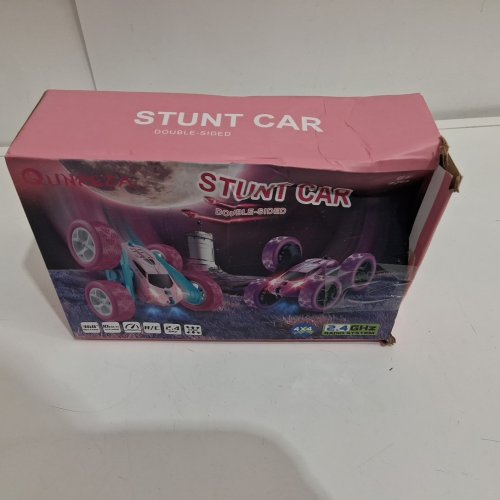 QUNREDA REMOTE CONTROL DOUBLE-SIDED STUNT CAR- PINK image 2