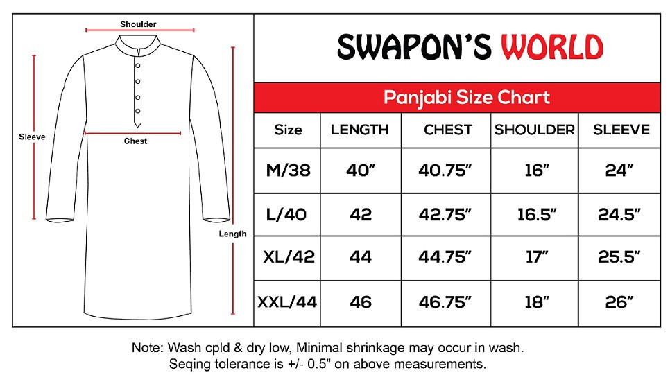 Unisex Swapon's World Patterned Kurta Panjabi Tunic - Size 42 (Extra Large) - White / Black / Red image 2
