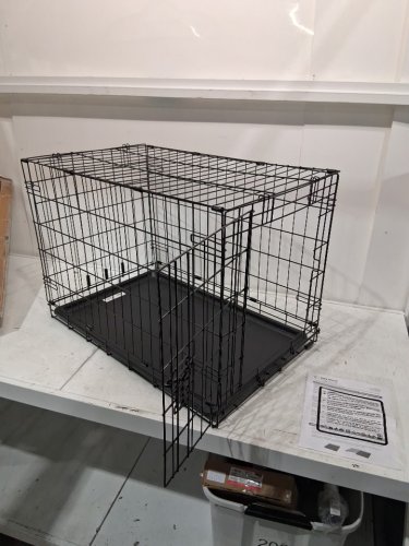NEW WORLD DOUBLE-DOOR FOLDING DOG CRATE WITH LEAK PROOF PAN FOR MEDIUM BREEDS - 30" X 21" X 19" - BLACK (MODEL:B30DD) image 3