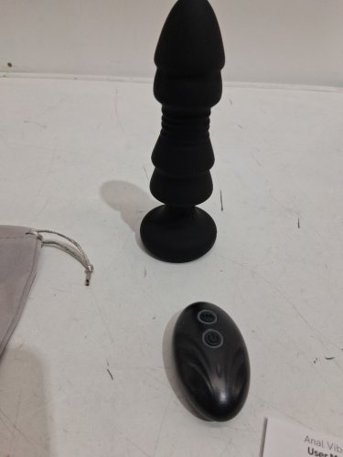 Thrusting anal vibrator with remote - black image 4