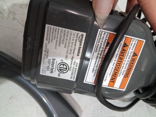 AMAZON BASICS 2-IN-1 LIGHTWEIGHT CORDED STICK VACUUM - GREY (MODEL: VSC02A861NA) image 5