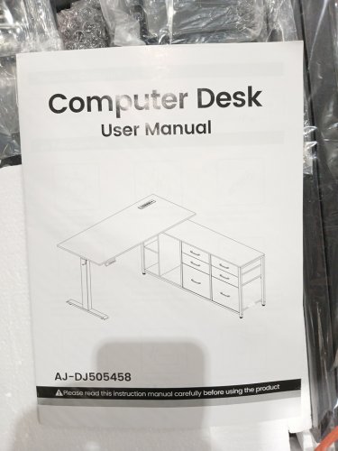 Electric Standing Computer Desk - Brown/Black (Model: AJ-DJ505458) image 6
