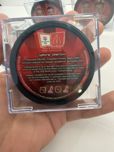 5PC SET COLLECTIBLE TEAM CANADA SALT LAKE 2002 MCDONALDS COLLECTOR HOCKEY PUCKS image 5