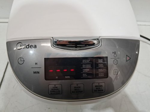 MIDEA LOW SUGAR FUNCTION RICE COOKER WITH STAINLESS STEEL STEAMER - 6 CUP - WHITE (MODEL: 1993090/ MRC300DTCPW)) image 4