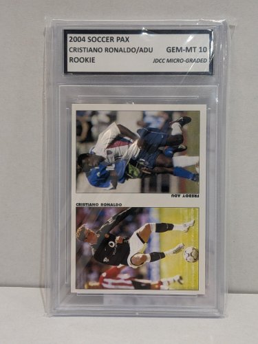 CRISTIANO RONALDO & FREDDY ADU ROOKIE FIFA CARD - JDCC GEM MINT 10 - 2004 SOCCER PAX image 2