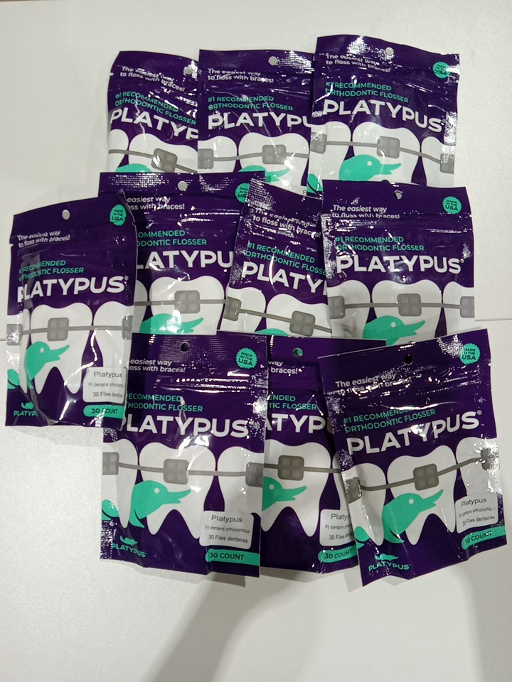 10 (30PK) Platypus Orthodontic Shred Resistant Biodegradable Flossers (vegan) - Unflavored image 2