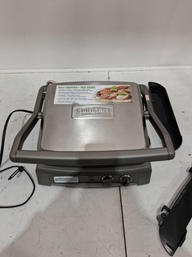 CUISINART GRIDDLER DELUXE 6-IN-1 ELECTRIC CONVERTIBLE GRILL - SILVER/BLACK - (MODEL: GR-150C) image 6