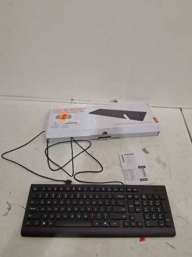 LENOVO 300 USB WIRED KEYBOARD - ADJUSTABLE TILT, ERGONOMIC DESIGN, WINDOWs 7/8/10/11, ENGLISH - BLACK (model: sk-8823) image 2