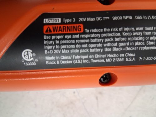 *tool only* BLACK+DECKER STRING TRIMMER/EDGER - 10" - BLACK/ORANGE (MODEL: LST201-ca) image 7