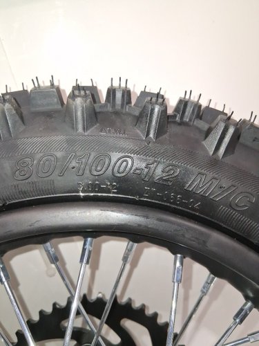 Estink Dirt Bike Rear Wheel Rim Assembly, 80/100-12 Compatible with 110c C 125c C Off Road Bikes- 12"-black image 6