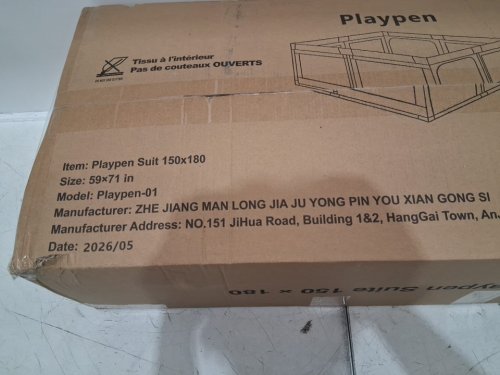 ZEEBABA XL SAFETY PLAYPEN WITH MAT AND BALLS FOR BABIES AND TODDLERS - 71" X 59" - BEIGE (MODEL: PLAYPEN-01) image 3