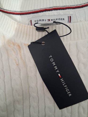 women's tommy hilfiger chain knit short sleeve blouse - large - white (style: 1972907) image 2