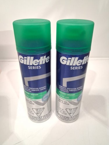 2 gillette series complete irritation defense soothing aloe vera shave gel - 198g each image 2
