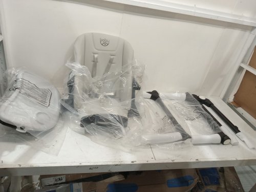 baby joy foldable high chair with removable tray for ages 6m - 3y - grey/white - (model: ad10013) image 3