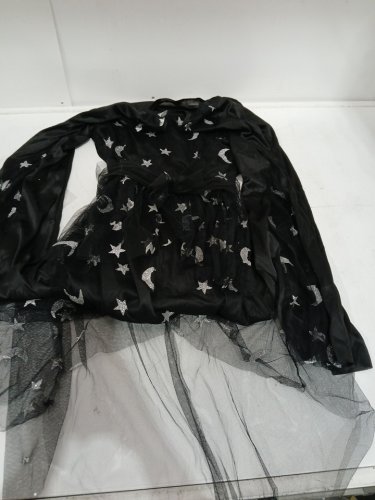 WOMEN'S PARTYHOLIC TWILIGHT SORCERESS COSTUME DRESS ONLY - MEDIUM (8-10) - BLACK/GREY (STYLE: 50153M) image 2