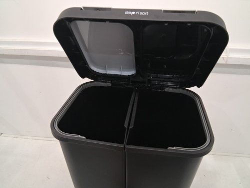 Step N' Sort Dual Trash and Recycling Bin with Slow Close Lid - 20L (EACH) - BLACK (MODEL: SNS402-B) image 3