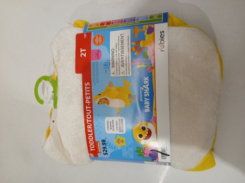 UNISEX INFANTS RUBIES PINKFONG BABY SHARK ROMPER COSTUME WITH SOUND BOX - PLAYS ORIGINAL BABY SHARK SONG - 2T - YELLOW image 2