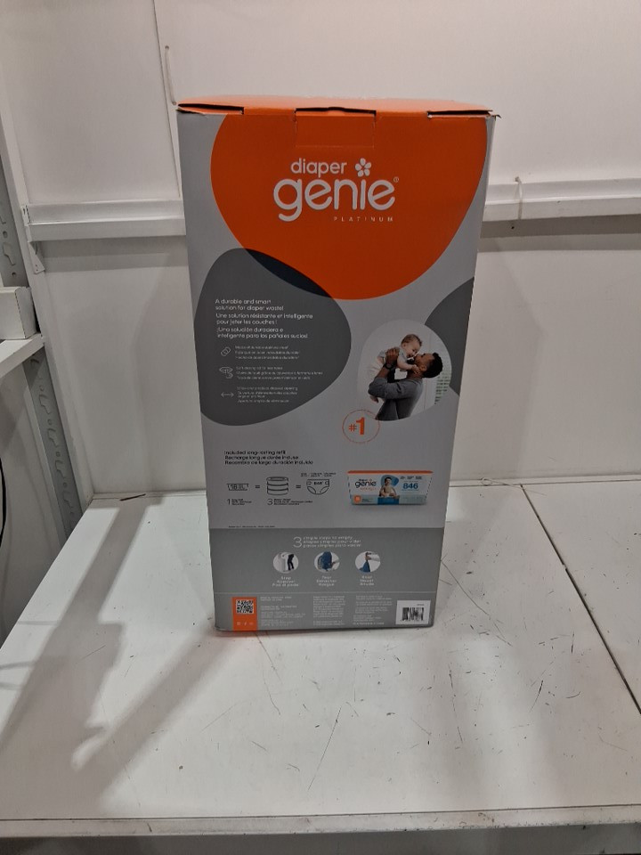 Playtex Diaper Genie Signature Platinum Diaper Pail with 18 bags refill roll- 27" - white (model: I000808) image 2