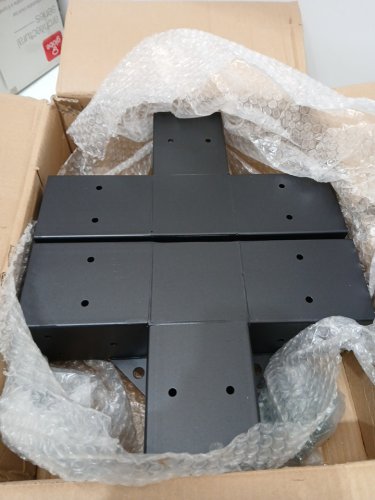 2pk Pergola Brackets 4-Way Right Angle Corner Bracket Pergola Kit - 3.5"x3.5" - black image 4