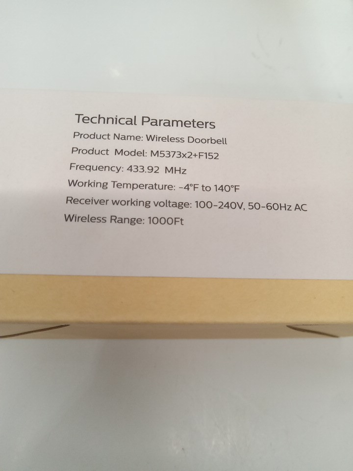 3pc SECRUI WIRLESS DOORBELL with 2 receivers - 1000ft wireless range - white (MODEL: M5373x2+F152) image 4