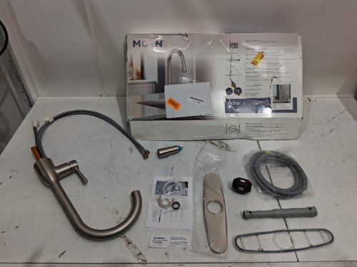 Moen Adler One-Handle High Arc Pulldown Kitchen Faucet with Power Clean and optional deck plate - Spot Resist Stainless (MODEL: 87233SRS) image 4