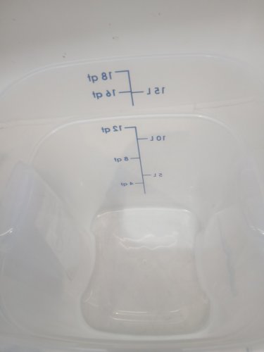 Cambro CamSquares Translucent Square Polypropylene Food Storage Container WITH Lid - 18QT -Clear/BLUE image 4