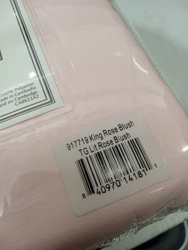 3pc krinkle pre-washed duvet cover set - KING size - ROSE BLUSH (MODEL: 917719) image 3