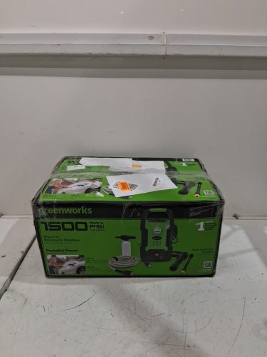 GREENWORKS COMPACT PRESSURE WASHER - 1.2GPM/13AMP/1500PSI - BLACK/GREEN (MODEL: GPW1501) image 2