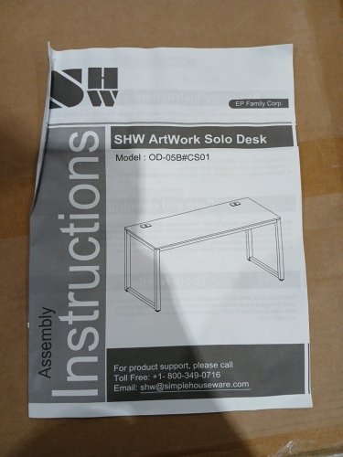 SHW Computer Desk for Home Office, 23.8" x 28" x 55" - Oak (Model: OD-05B-O) image 4