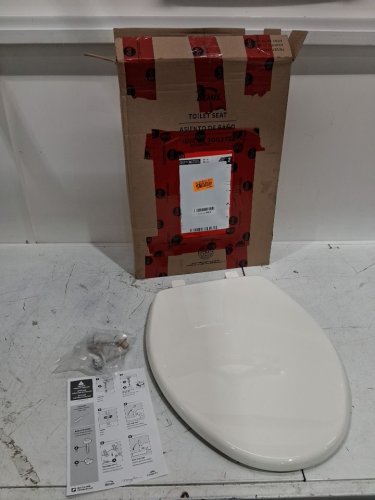BEMIS ENLONGATED PLASTIC TOILET SEAT - 17" - WHITE (MODEL: 1900SS 000) image 2